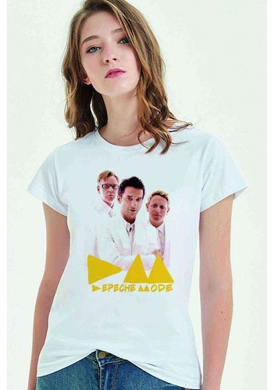 Depeche Mode Baskılı Beyaz Kadın Tshirt (534816509)