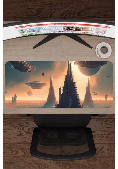 Yıldız Galaksi Kaymaz Dikişli Kauçuk Oyuncu Mousepad V1 - 70x30 Xl Gaming Mouse Pad Fare Altlığı
