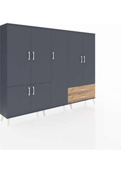 Arges Dolap 12 Raflı 2 Çekmeceli 7 Kapaklı 220x30x163 Antrasit-an Antrasit-antrasit/çam Arges Dolap 12 Raflı 2 Çekmeceli 7 Kapaklı 220x30x163 Antrasit-an Antrasit-antrasit/çam