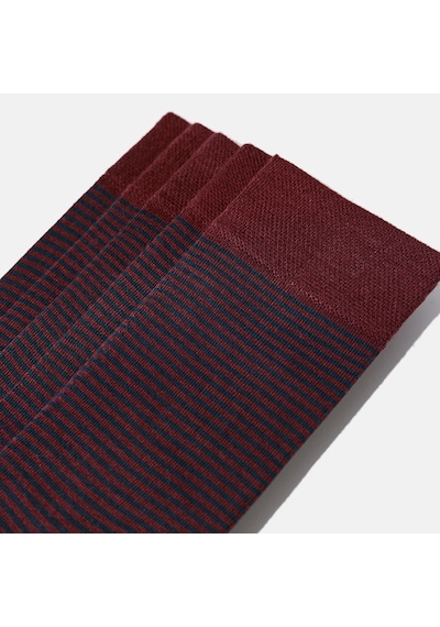 Dikişsiz Bambu Çorap Bordo Renk Çizgi Detaylı Bambu Erkek Çorap Kutulu 5 Çift Premium Uzun Çorap Soket Çorap Bambu Mix