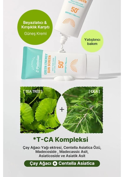 Hassas Ciltlere Özel Yatıştırıcı Spf50+pa++++ Kore Güneş Kremi Green Energy Sun Screen