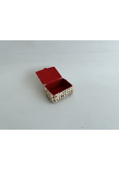 Deniz Kabuğu Kaplamalı Kutu 7x5x4cm - Mücevher Takı Kutusu