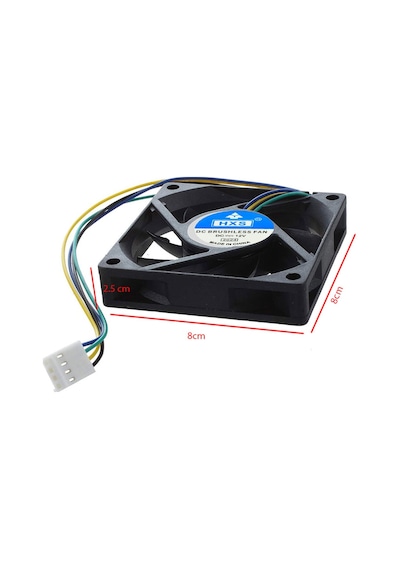 8 Cm 4 Pin Dc 12v Fan 8x8x2.5cm 12 V 4pinli Fan 1 Adet