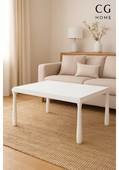 Ant Home Alvin Orta Sehpa Bohem Sehpa Ahşap Lake Boya Ekru