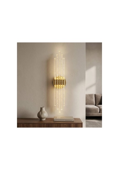 Bhbackhome Aura Medium 39 Cm Modern Tasarım Led Aplik - Duvar Lambası - Gold - Günışığı Gold Günışığı Led