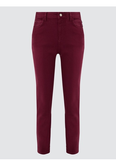 Jimmy Key Bordo Yüksek Bel Normal Paça Dokuma Pantolon 5ww184565562