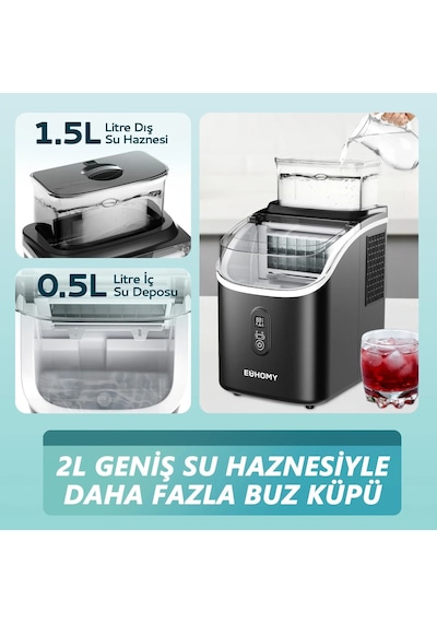 Euhomy Kristal Küp Taşınabilir Buz Makinesi