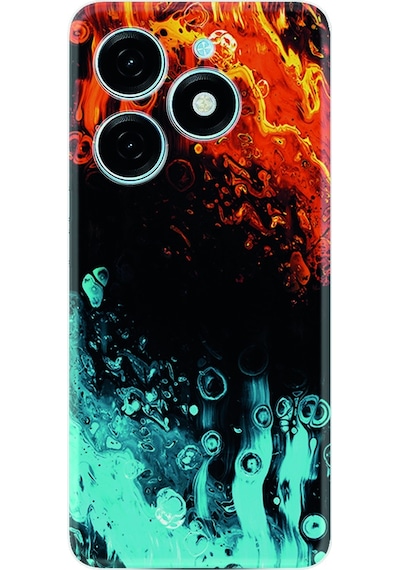 Tecno Uyumlu Spark 20 Spark 20c Kılıf Silikon Desen Özel Seri Orange Blue Color 1665