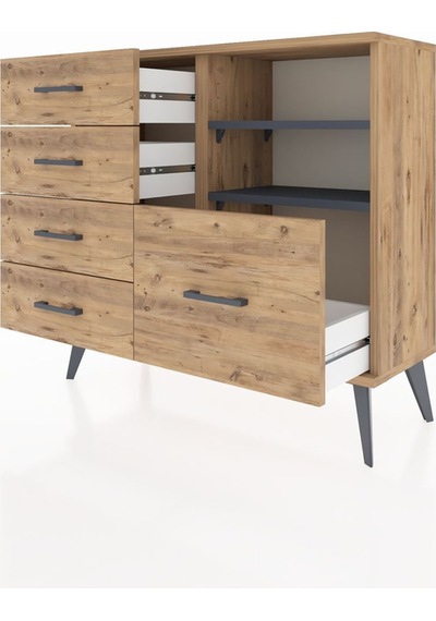 Arges Şifonyer 2 Raflı 5 Çekmeceli 88x30x80 Çam-antrasit/çam Antrasit/çam Arges Şifonyer 2 Raflı 5 Çekmeceli 88x30x80 Çam-antrasit/çam Antrasit/çam