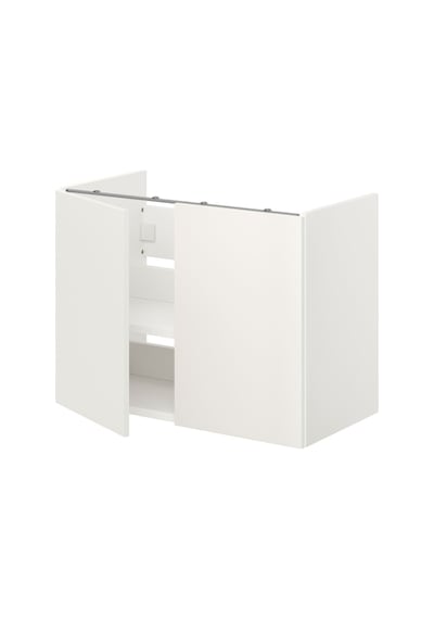 Lavabo Dolabı, Beyaz, 80x42x60 Cm, 2 Kapaklı Beyaz