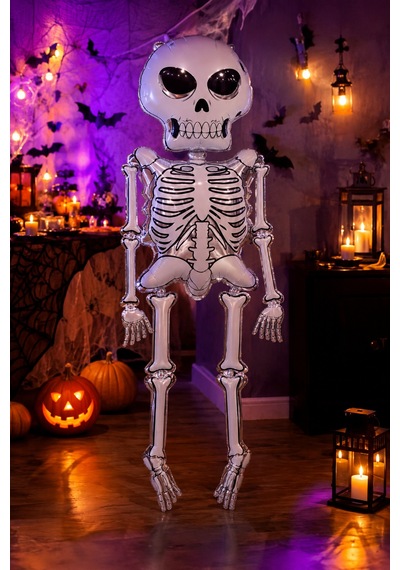 Halloween Folyo Balon İskelet 158x86 Cm Cadılar Bayramı Parti Süsü Büyük Boy Dekorasyon Balonu Çok Renkli