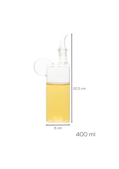 Porsima 408 Kare Borosilikat Cam Yağdanlık Yağlık Sirkelik 400ml Şeffaf