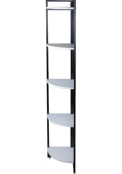 Dekoratif Köşe Rafı 5 Raflı Metal Ve Ahşap Kitaplık Çiçeklik Saksılık 200x31 Cm