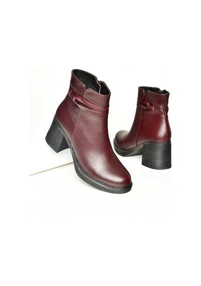 Fox Shoes T654035203 Bordo Hakiki Deri Kalın Topuklu Kadın Bot Bordo-hakiki Deri Bordo