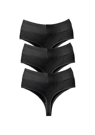 Vanilya Secret String Yüksek Bel Toparlayıcı Pamuk 3'lü Paket Çok Renkli