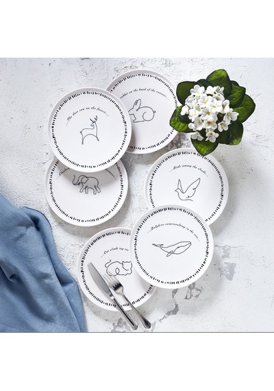 Fecra Animal 6 Parça Pasta Tabağı Seti
