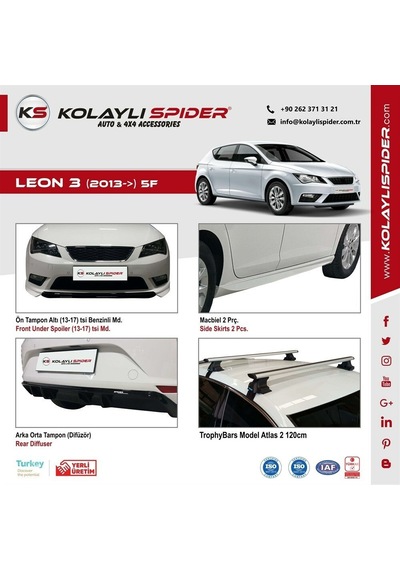 Seat Leon 3 5F Sis Farı Çerçecesi 2 Prç Krom 2013-2015