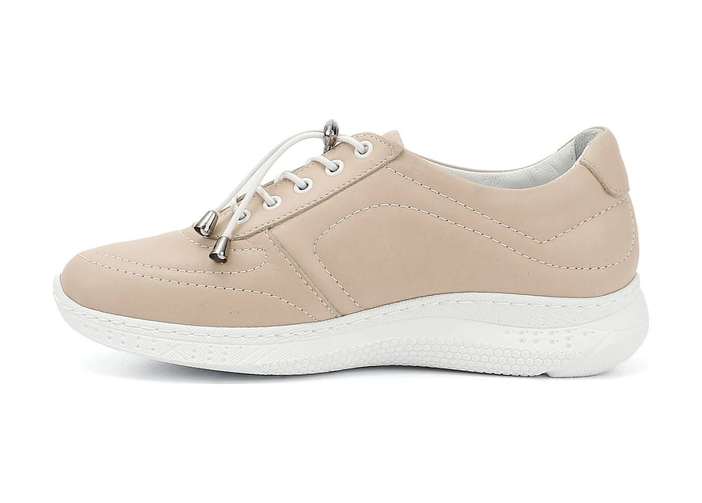 Gönderi(R) Gönderi R Kadın Bej Bağcıklı Dolgu Taban Hakiki Deri Sneaker Ddza80742320 Bej