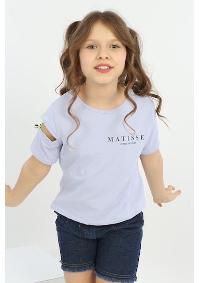 Toontoy Kids Toontoy Kız Çocuk Matısse Baskılı Tişört Mavi