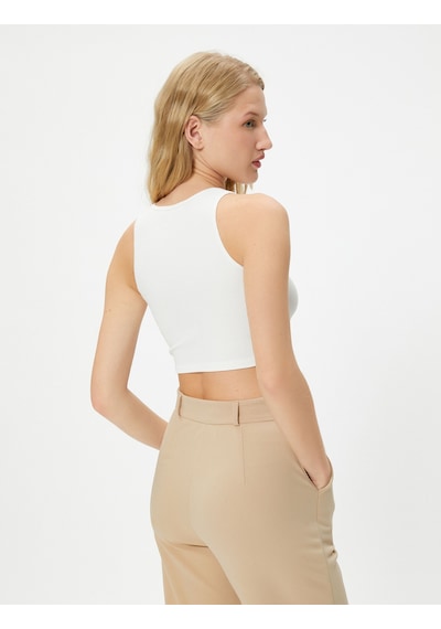 Koton Basic Crop Atlet Yuvarlak Yaka Ribanalı Ekru 4sal30022ık Ekru Koton Basic Crop Atlet Yuvarlak Yaka Ribanalı Ekru 4sal30022ık Ekru