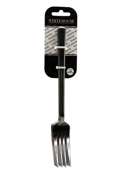 6 Parça Eko Çubuk Sade Metal Yemek Çatal 2mm 5047 Açık Mavi - Altın