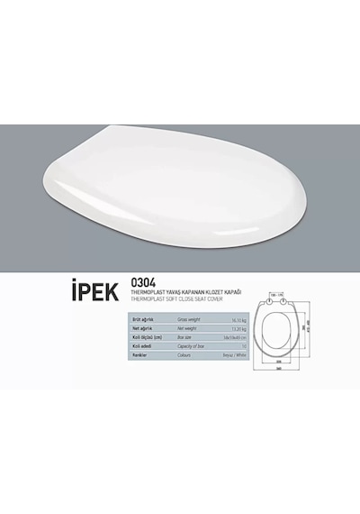 Nkp İpek Thermoplast Yavaş Kapanan Klozet Kapağı - Nkp0304