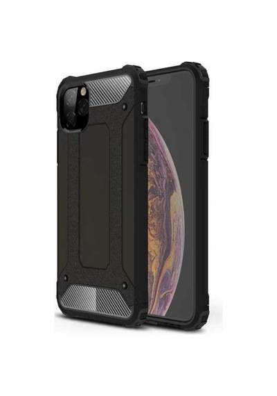 Kilifone - Apple Uyumlu iPhone 11 Pro Max - Kılıf Çift Katman Zırh Tank Crash Military Kapak - Siyah