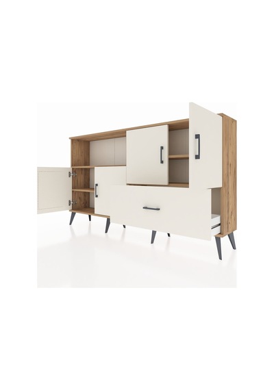 Arges Konsol 4 Raflı Tek Çekmeceli 4 Kapaklı 176x30x99 Çam-aytaşı Çam-aytaşı Arges Konsol 4 Raflı Tek Çekmeceli 4 Kapaklı 176x30x99 Çam-aytaşı Çam-aytaşı