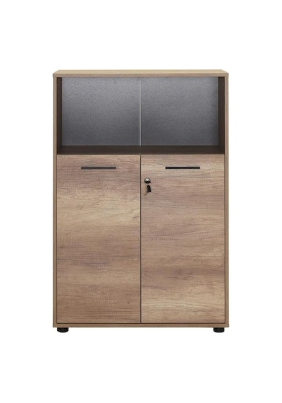 Tr Newyork 3 Raflı Kilitli Kapaklı Kitaplık-açık Ceviz Tori 72x110x34 Cm Gxyxd Diğer
