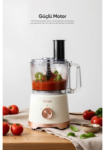 Fressi FR-PBL02 1200 W Armonia Power Mutfak Robotu Salata Doğrayıcı Blender Seti