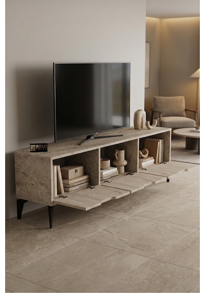 Reyo Falez Royal Tv Sehpası 160 Cm Tv Ünitesi Kapaklı Modern Şık Minimal Salon Konsolu 5092 Traverten Reyo Falez Royal Tv Sehpası 160 Cm Tv Ünitesi Kapaklı Modern Şık Minimal Salon Konsolu 5092 Traverten