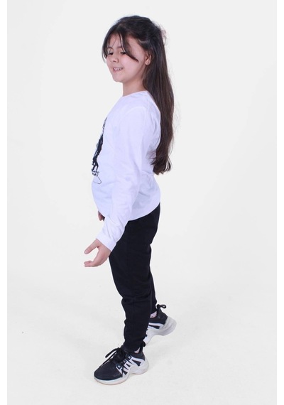Fyk Kids Atatürk Baskılı Imzalı Uzun Kollu Unisexs Takım Beyaz