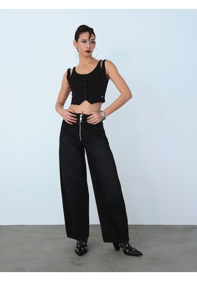 Super Baggy Baggy Fit Kadın Pantolon Denim