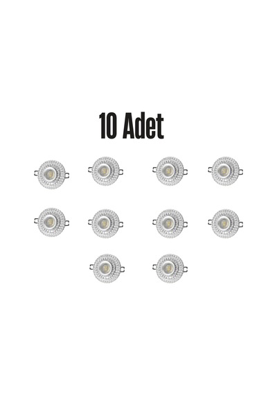 Ct-6637 Lale Cam Spot Ampülsüz Led Efekli 10 Adet Beyaz