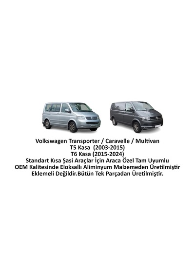 Vw Transporter T5 T6 Kısa Şasi Portbagaj Tavan Çıtası - Barı Gri