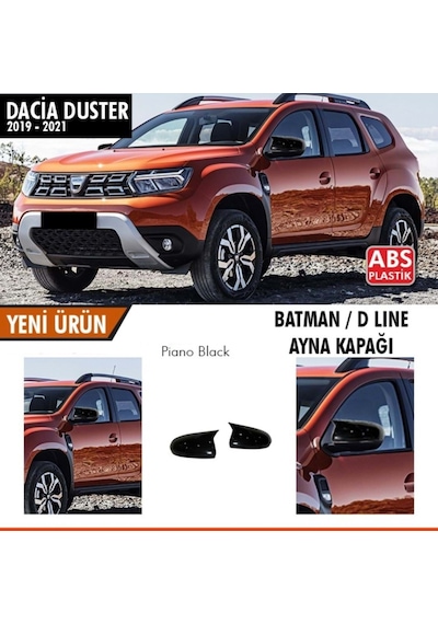 Sts Oto Aksesuar Duster 2 2018 Sonrası Batman Yarasa Ayna Kapağı Piano Black Abs Plastik (01)