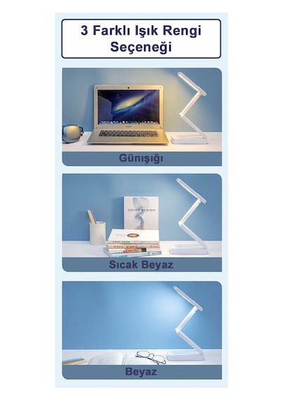 Greentech Masaüstü Şarjlı Katlanabilir Portatif LED Aydınlatma / GT-CL11G