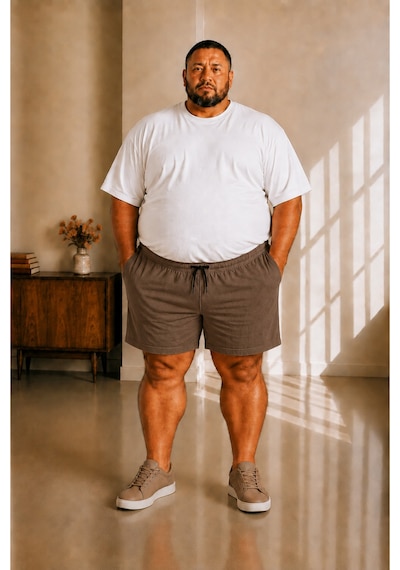 Sngl Tekstil Erkek Büyük Beden Şort 3xl 4xl 5xl 6xl 7xl 8xl 9xl Kahverengi