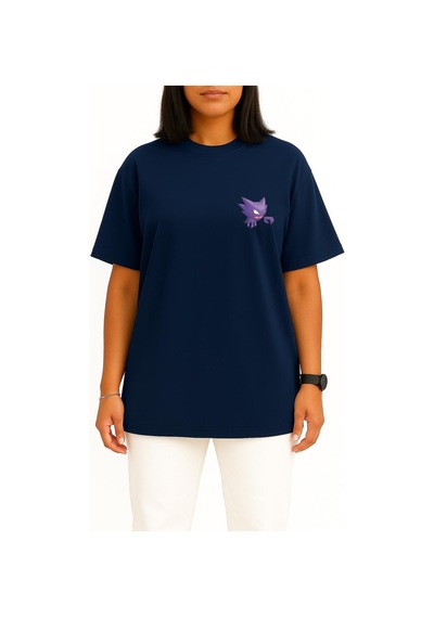 Bahriyeli Collection Oversize Haunter Cep Baskılı Unisex T-shirt Lacivert Bahriyeli Collection Oversize Haunter Cep Baskılı Unisex T-shirt Lacivert