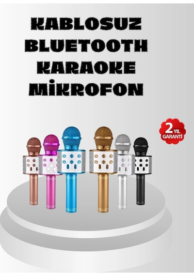 Kablosuz Bluetooth Karaoke Mikrofon Yankı Efektli
