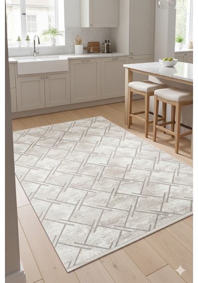 Villadia Home Textile Kaymaz Taban Dört Mevsim Emboss Baskılı Yıkanabilir Kesme Koridor Mutfak Salon Yatak Oturma Ve Oda Yolluk Halı Vd1103taş Taş