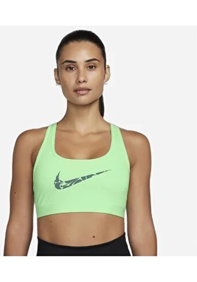 Nike Dri-fit Swoosh Kadın Yeşil Spor Sütyeni