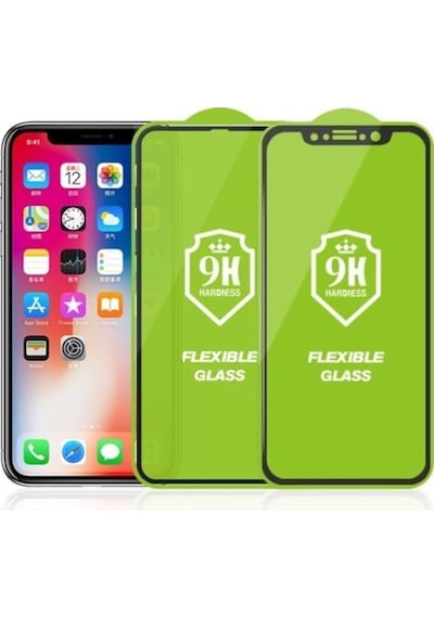 Apple Uyumlu   iPhone 6/6s Plus 6d 9h Flexible Nano Esnek Ekran Koruyucu Siyah