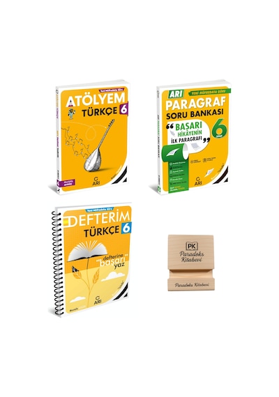 Arı 6. Sınıf Türkçe Atölyem - Defterim Ve Paragraf Soru Bankası 3lü Set + Telefon Standı