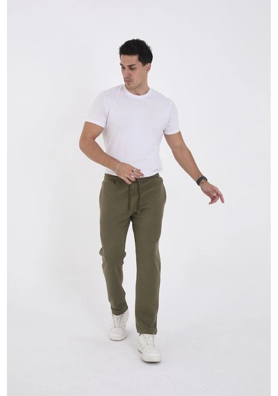 Erkek Üç İplik Basic Eşofman Pantolon - Haki