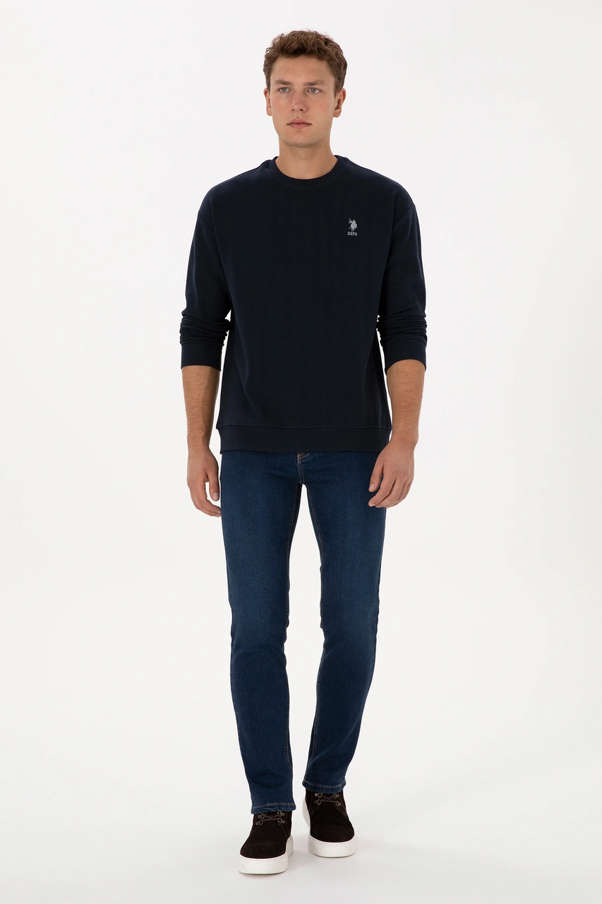 U.S. Polo Assn. Erkek Comfort Fit Bisiklet Yaka Lacivert Sweatshirt 50317050-VR033