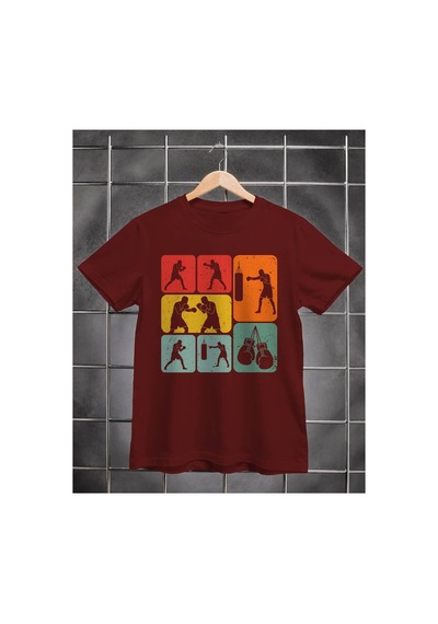 Segungear Box Erkek Regular Fit Baskılı Spor Tişört Bordo - 932142805 Bordo