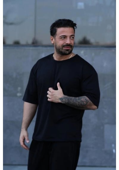 Startmore Erkek Oversize Pamuklu Nefes Alan Siyah
