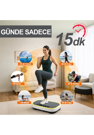 Bluetooth Led Işıklı Titreşimli Egzersiz Platformu Kumandalı Ev Fitness Aleti Direnç Lastiği Hediye