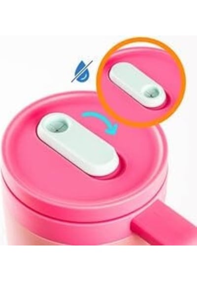 Pembe Pipetli Paslanmaz Çelik Termos Bardak 1.2l